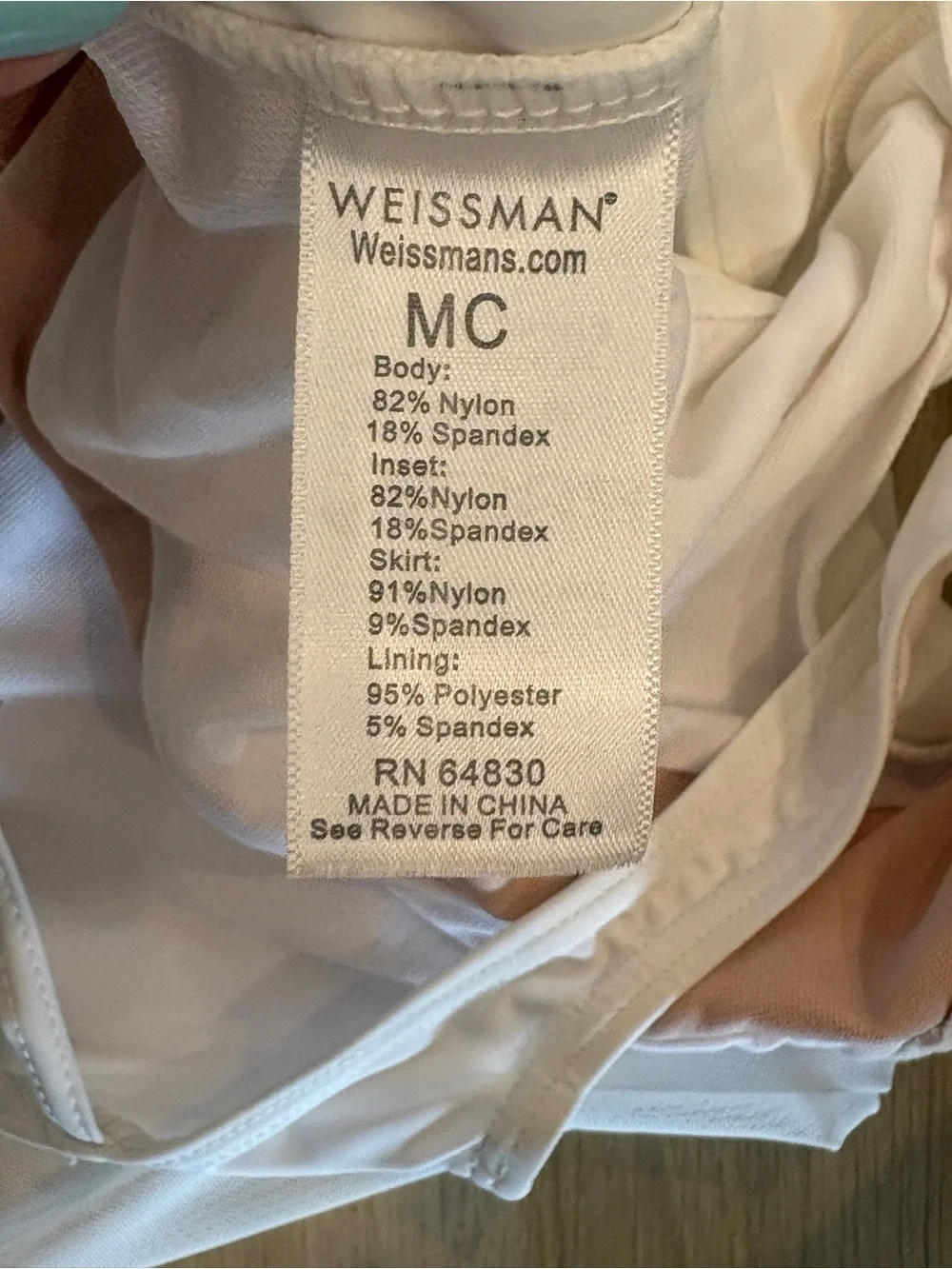 Weissman White Dance Leotard with Sheer Skirt